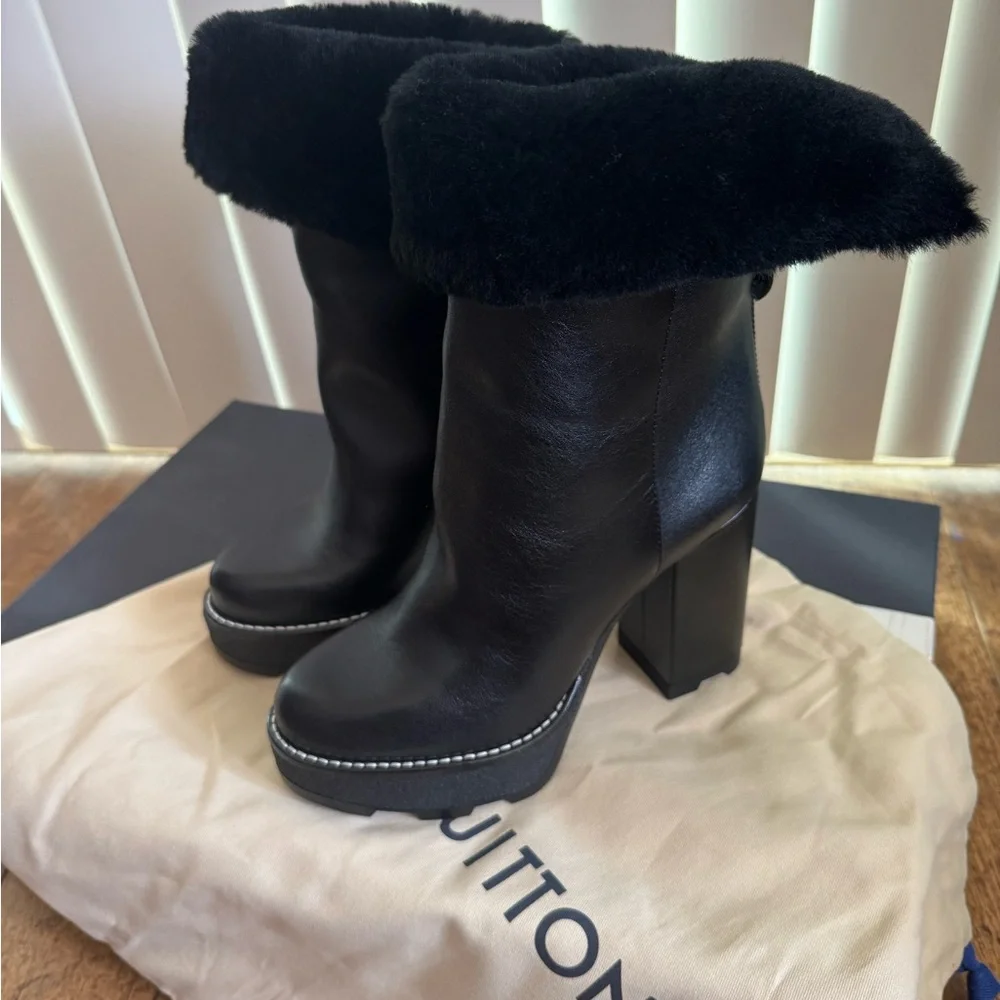✨HP✨Louis Vuitton Beaubourg Black Ankle Boot Size 7 Brand New - Picture 7 of 8